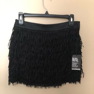 Express fringe mini skirt
